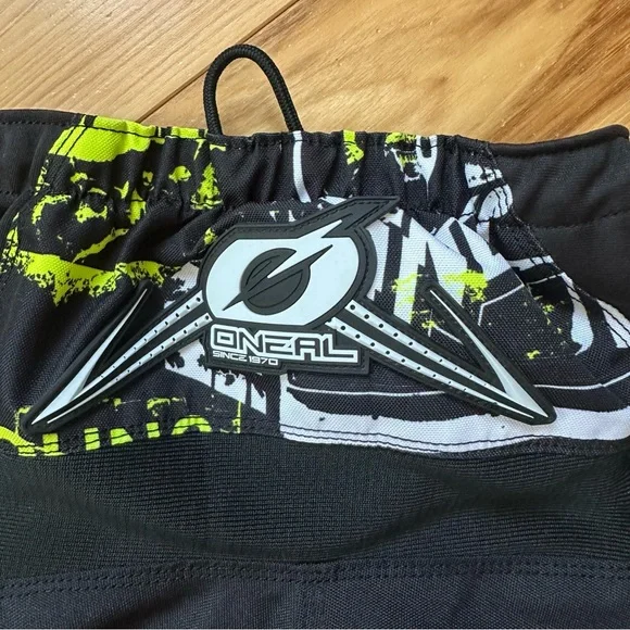 EUC O'Neal Graphic Motocross Element Pants Black, White & Neon Yellow Youth 5/6 - Picture 8 of 11